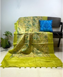 Pure tussar saree with digital printed saree