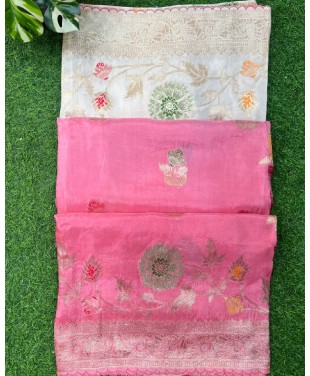 Munga crape  saree
