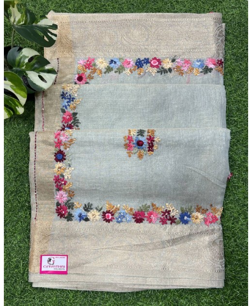 Linen  saree