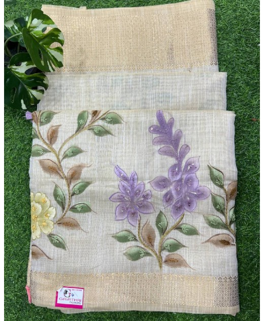 Linen  saree