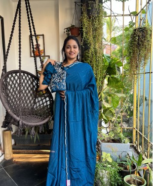 chinon designer saree