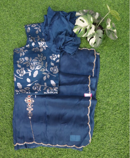 soft organza designer saree