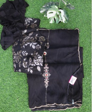 soft organza designer saree