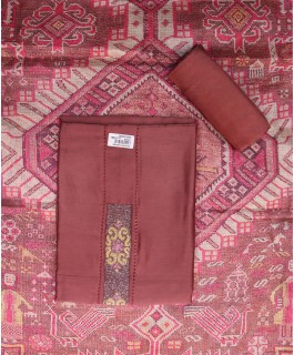 Chanderi dress materials - Rust Color - G700