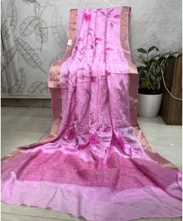 Chinon saree - Pink color - G008
