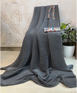 Georget Saree - Gray Color - Ss28