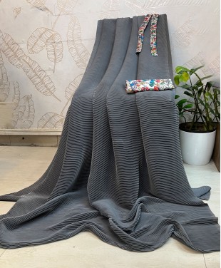 Georget Saree - Gray Color - Ss28